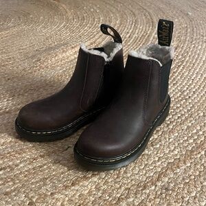 Dark Brown Boots Dr Martens Kids Collection 2976 Leonore